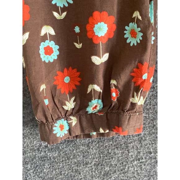 Cato Woman Top Peplum Brown Floral Pull Over Button Front 18/20W - Picture 7 of 10